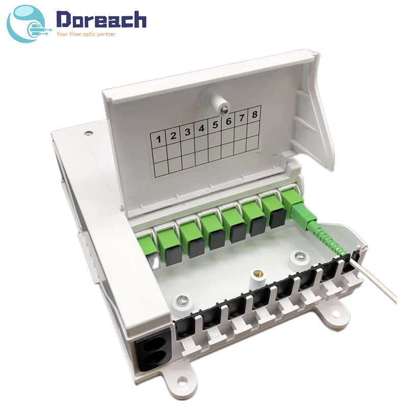 ftth box 8 cores with 1x8 PLC splitter